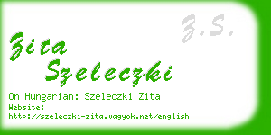 zita szeleczki business card